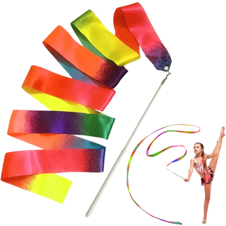 Abeillo 2 stuks ritmische dansbanden, 2m, poederpaarse dansbanden voor kinderen, dansband gymnastiekband met stok, sportgymnastiekband voor meisjes Abeillo 2 stuks ritmische dansbanden, 2m, poederpaarse dansbanden voor kinderen, dansband gymnastiekband met stok, sportgymnastiekband voor meisjes