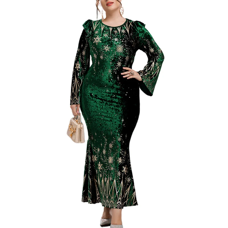 Spring Autumn Fashion Muslim Vintage Simple Plus Size Dress Women Elegant Oversized Aesthetic Vestidos De Fiesta Chic Robe Femme