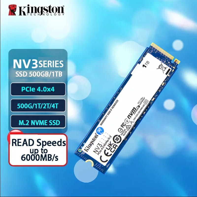Kingston NV3 2280 NVMe SSD PCIe Gen 4x4 480GB-512GB Up