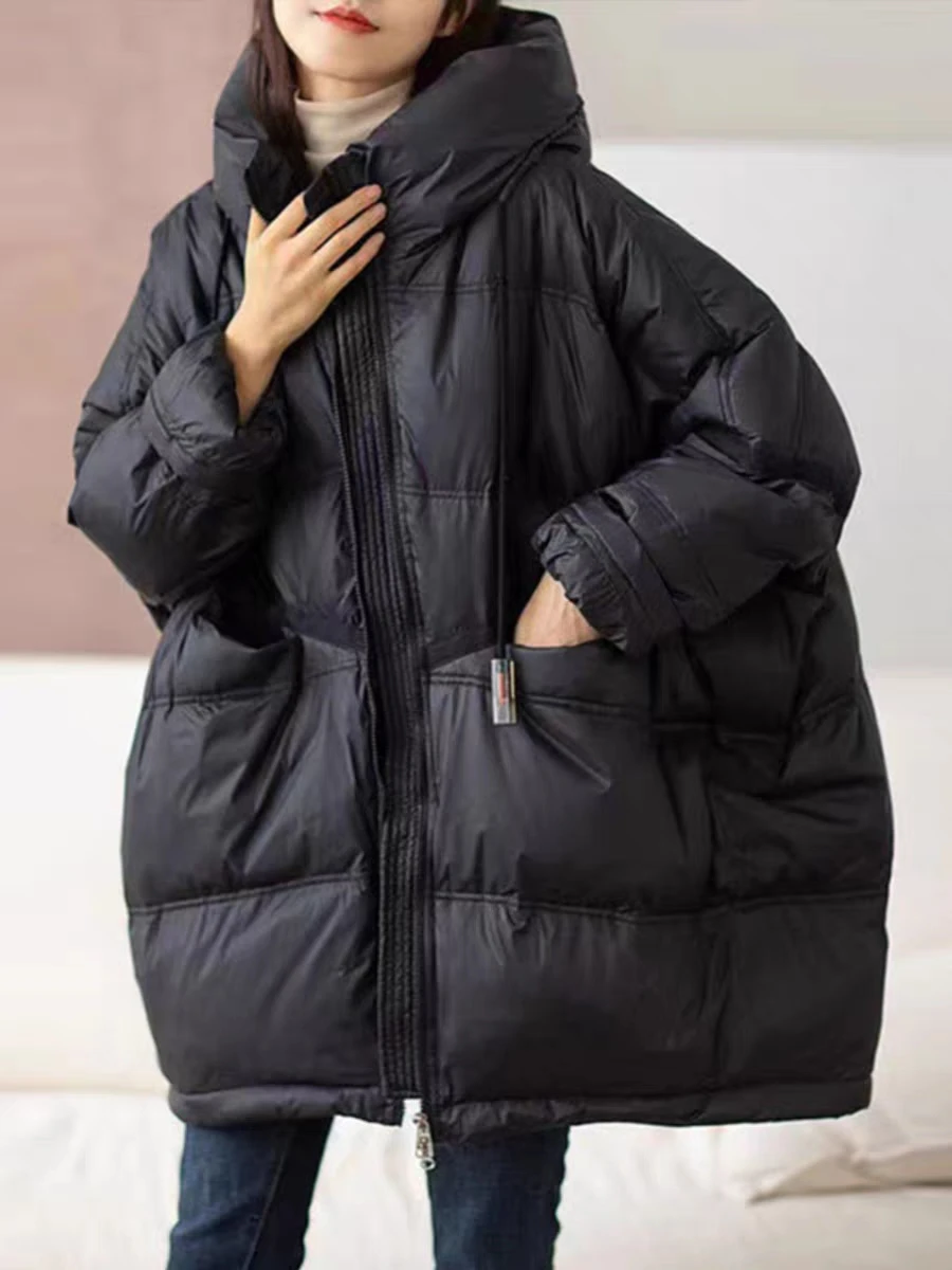 High End Down Jacket, Women's Top Brand,  New Large Size, Plump, Slim, Lightweight, Medium Length White Duck Down Jacket,