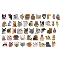50-Pack Funny Animal Stickers - Waterproof and Creative for Skateboards, Luggage, Laptops, Phones, and Stationery (MULTI)