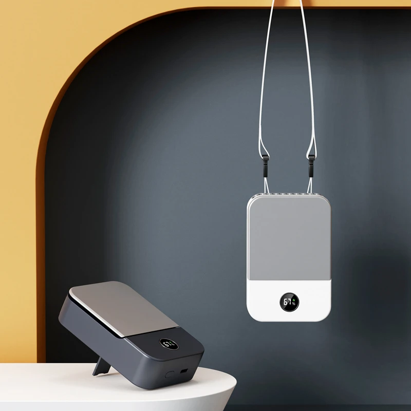 

Перезаряжаемый переносной вентилятор, портативный шейный вентилятор со светодиодным дисплеем, Usb, беспроводной, охлаждающий, подвесной вентилятор Q205