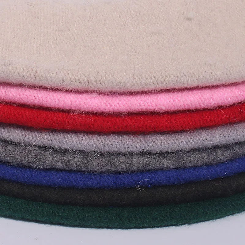 Wool Berets French Artist Style Warm Winter Beanie Hat Women Girl Retro Plain Beret Solid Color Elegant Lady Comfortable Caps 5