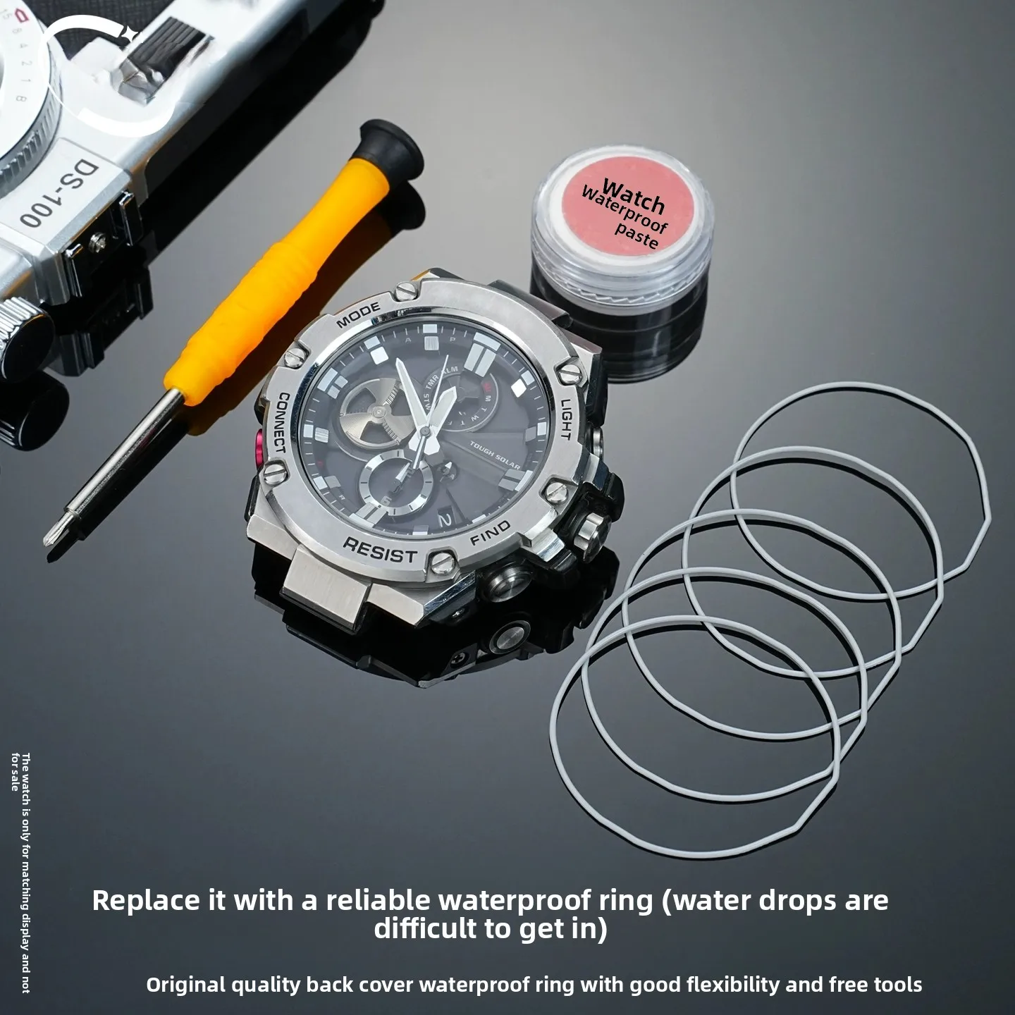Waterproof Ring with Tools for Casio G-SHOCK Watch Back Cover Dust Seal Ring Accessories