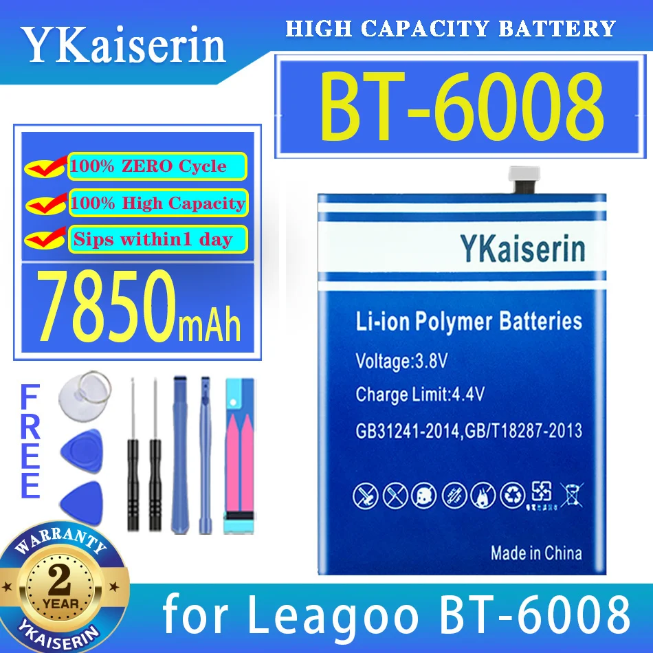

Аккумулятор ykaisin BT6008 (BL7000) 7850 мАч для Leagoo BT-6008 Bateria