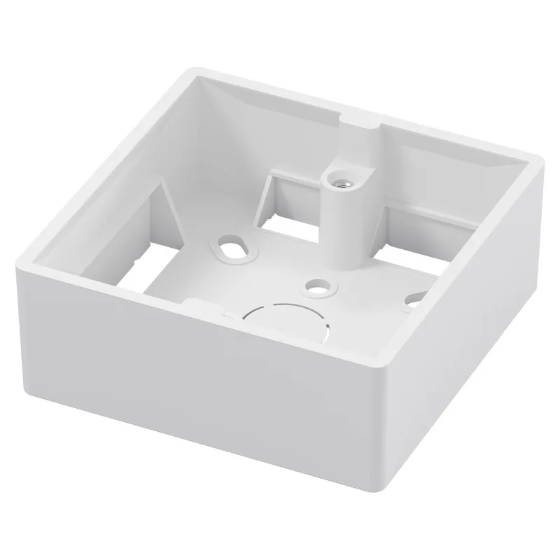 플라스틱 외부 장착 박스 표준 86mm x 86mm, 벽 표면 스위치 소켓 박스 깊이 35mm