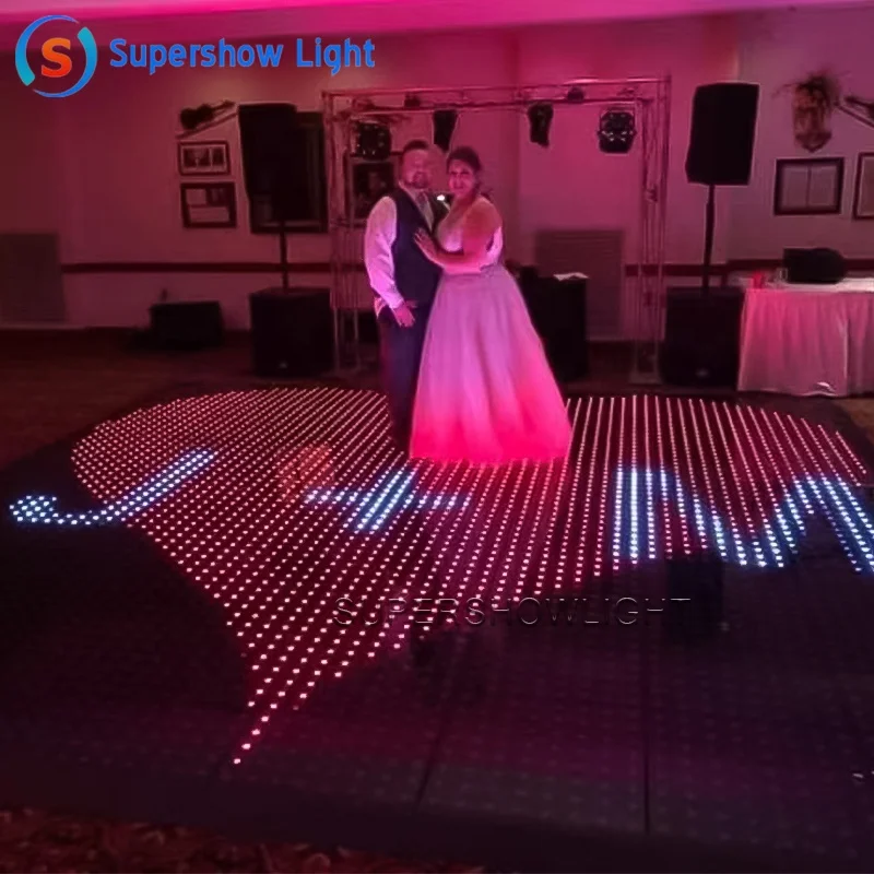 Led Dance Floor Magnetic 64 Pixels Dot Digital Dj Tempered Portable Matrix Led 3d Light Up Pixel Dance Floor Magnetic Wedding