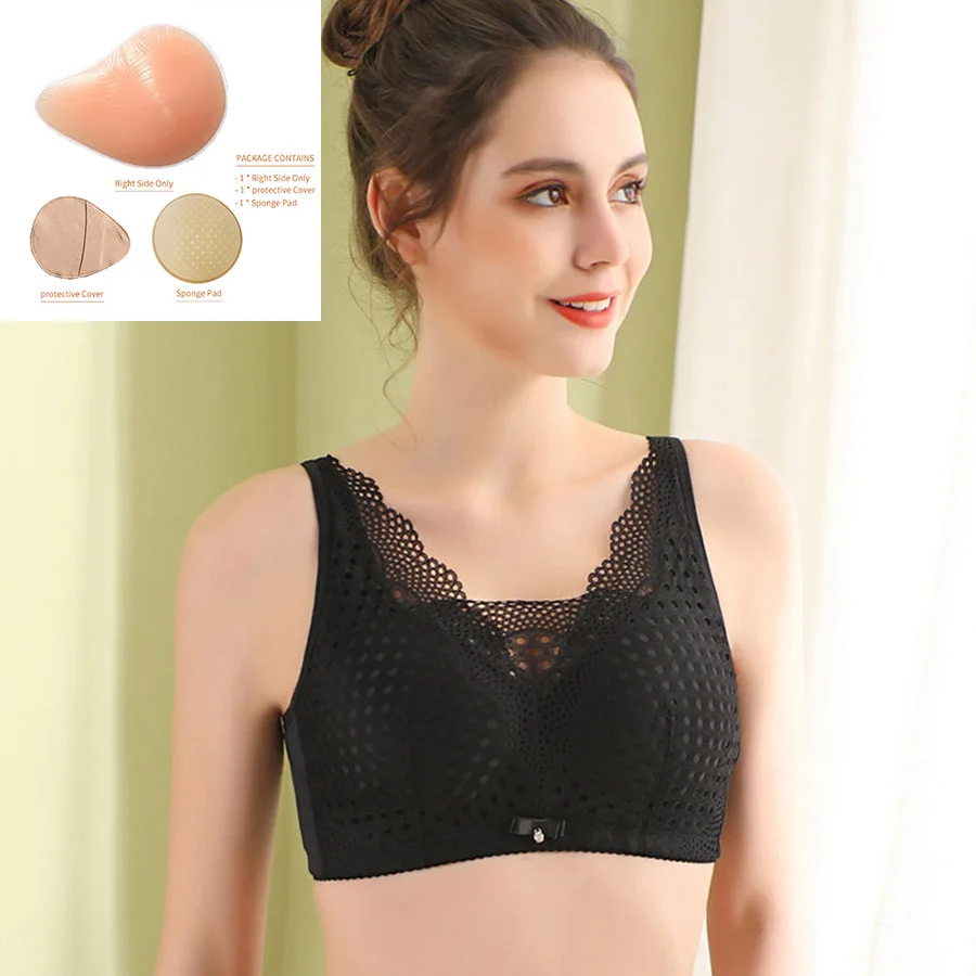 Unilateral Silicone Breast Implants Fashion Women Breathable Comfortable  Sexy Bra For Silicone Breast Forms Prosthesis Fake Boob - AliExpress