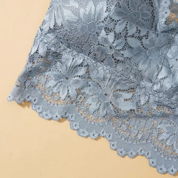 Women Sexy Lace Bras Top Comfortable Bralette Solid Color Underwear Female Hollow Out Wireless Breathable Lingerie Seamless Bra 6