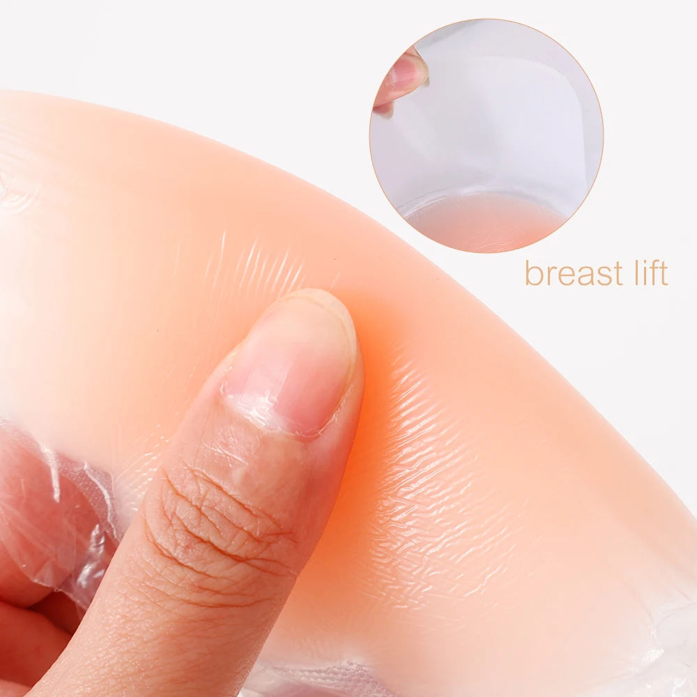 2/4pcs Women Lift Up Invisible Self-Adhesive Silicone Reusable Nipple Cover Chest Paste Push Up Party Dress Strapless Bras 3
