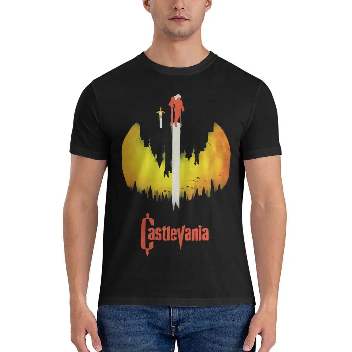 T-Shirt Light Wave Per Uomo Castlevania Leisure 100% Cotone Tees Girocollo Manica Corta T Shirt 4Xl 5Xl Abbigliamento