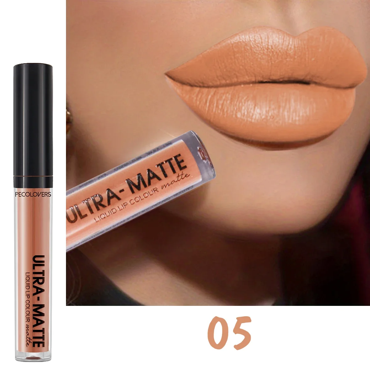 Velvet Mate Long-Lasting Waterproof Matte Lip Gloss in Nude Brown Red