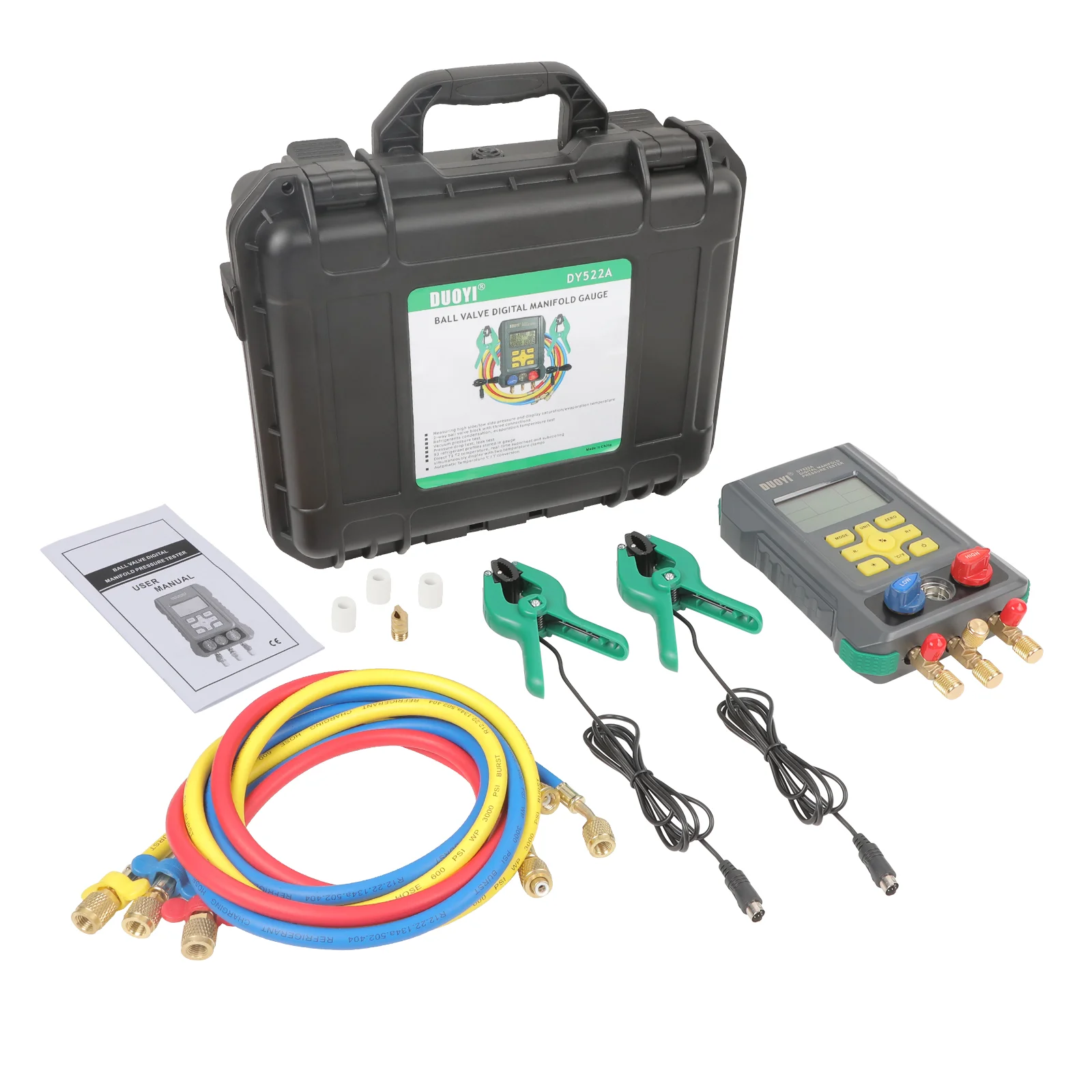 Duoyi dy522a intelligenter elektronischer kältemittel tisch verteiler messgerät klimaanlage kälteset für r134a 500 psi pk dy517 – Detail 13