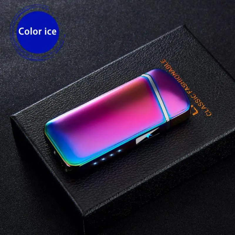 LCD Touch Switch Dual Arc Electric Lighter USB Rechargeable With Battery Display Wind-Resistant Lighter Accessories (NOT GAS)
