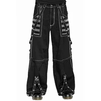 Women Fall Winter Cargo Jeans Striped Zipper Button Closure Loose Casual Trousers Streetwear with Pockets - Image 5