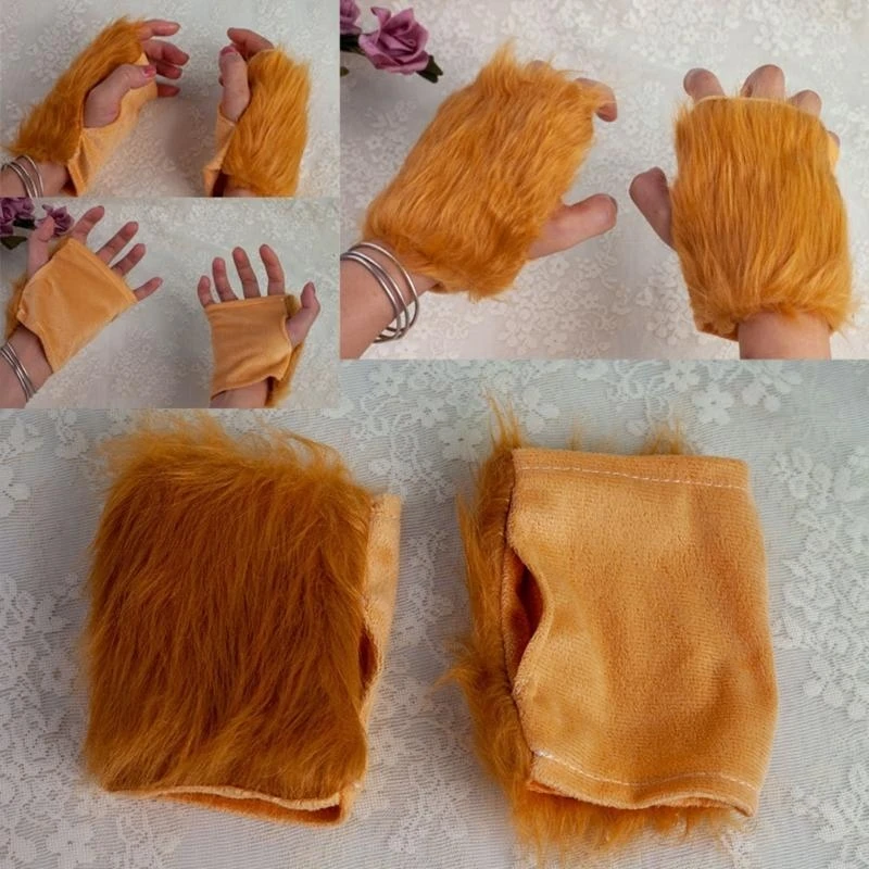 Halloween Lion Dress up Costume Set for Kid Birthday Party, Halloween Lion Dress up Costume, Hairband, Tail, Bowtie