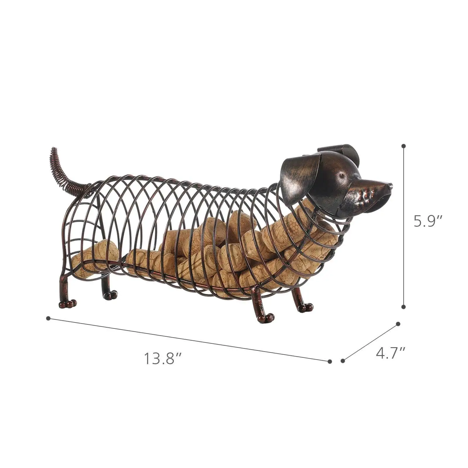 Dachshund Cork Holder Farmhouse Metal Wine Cork Holder Ornament Wine Stopper Display Rack for Home Bar Decor Kitchen Decor
