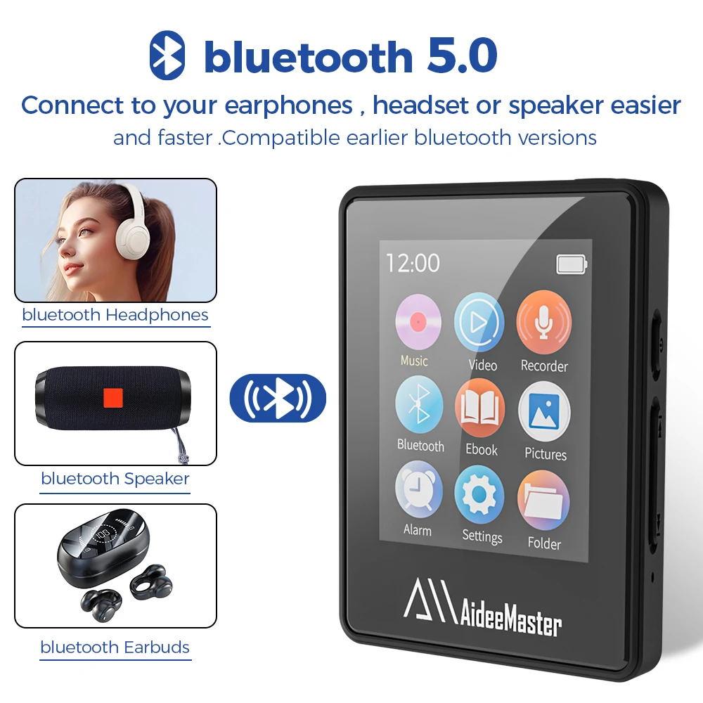 MP3 Mini Music Player Bluetooth 5.0 Student Sports Walkman Ebook MP3 Player Brand Customised Model