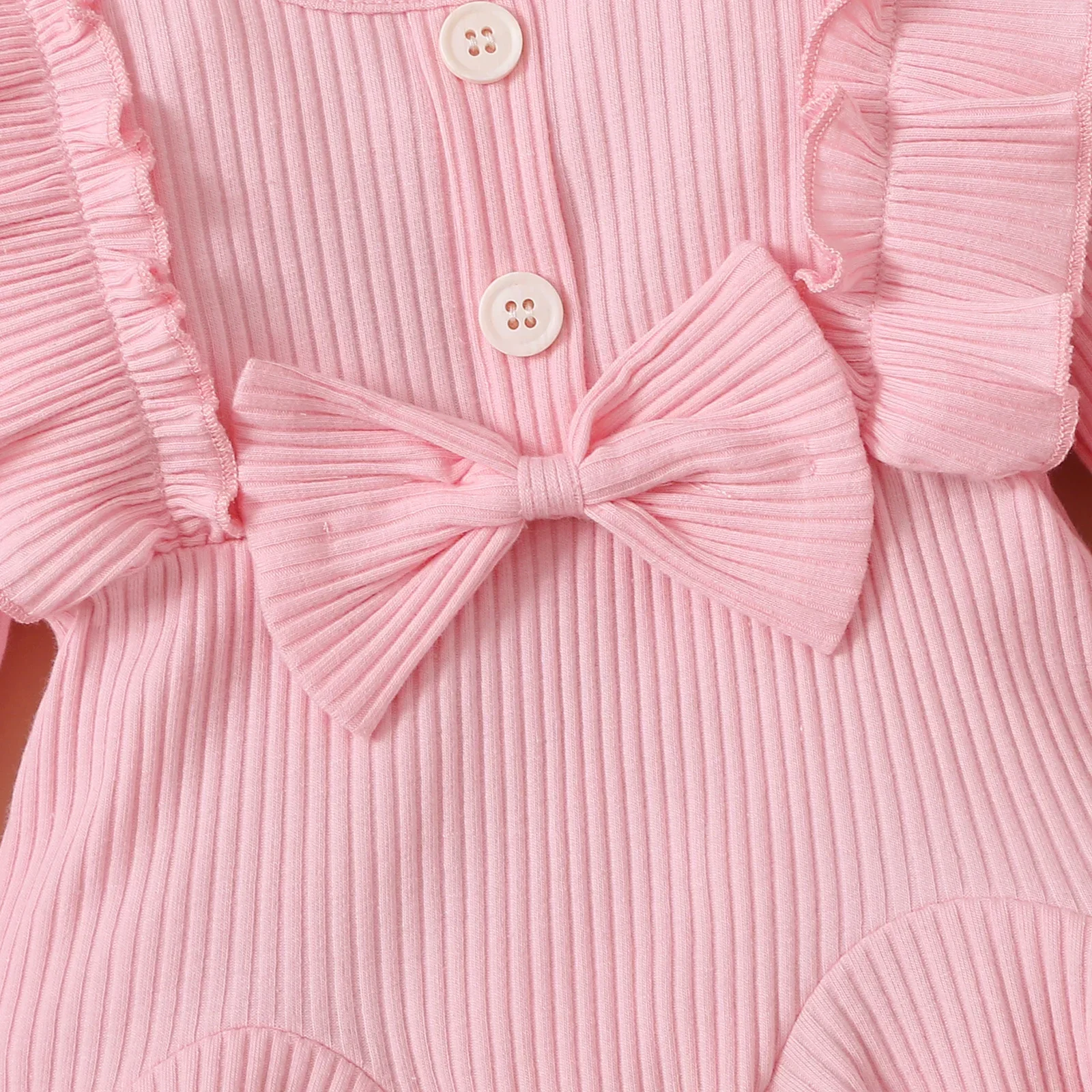 Newborn Baby Girls Clothes Set Pink Toddler Ruffle Tops Heart Print Bow Trousers Princess Casual Infant Outfits
