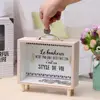 Novelty Wooden Money Box, Transparent Piggy Bank, Can Save Money, Coin, Cash Change, Home Desktop Decoration, Kids Gift 4
