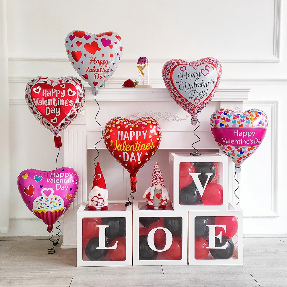 

5/10Pcs 18inch Valentines Day I love you Heart Shape Foil balloons Wedding Anniversary Party Decoration Supplies Helium Globos