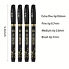 4Pcs/Set Calligraphy Pen Hand Lettering Art Pens Brush Ink Lettering Pens Markers for Writing Drawing Black Ink Pens Art Marker 6