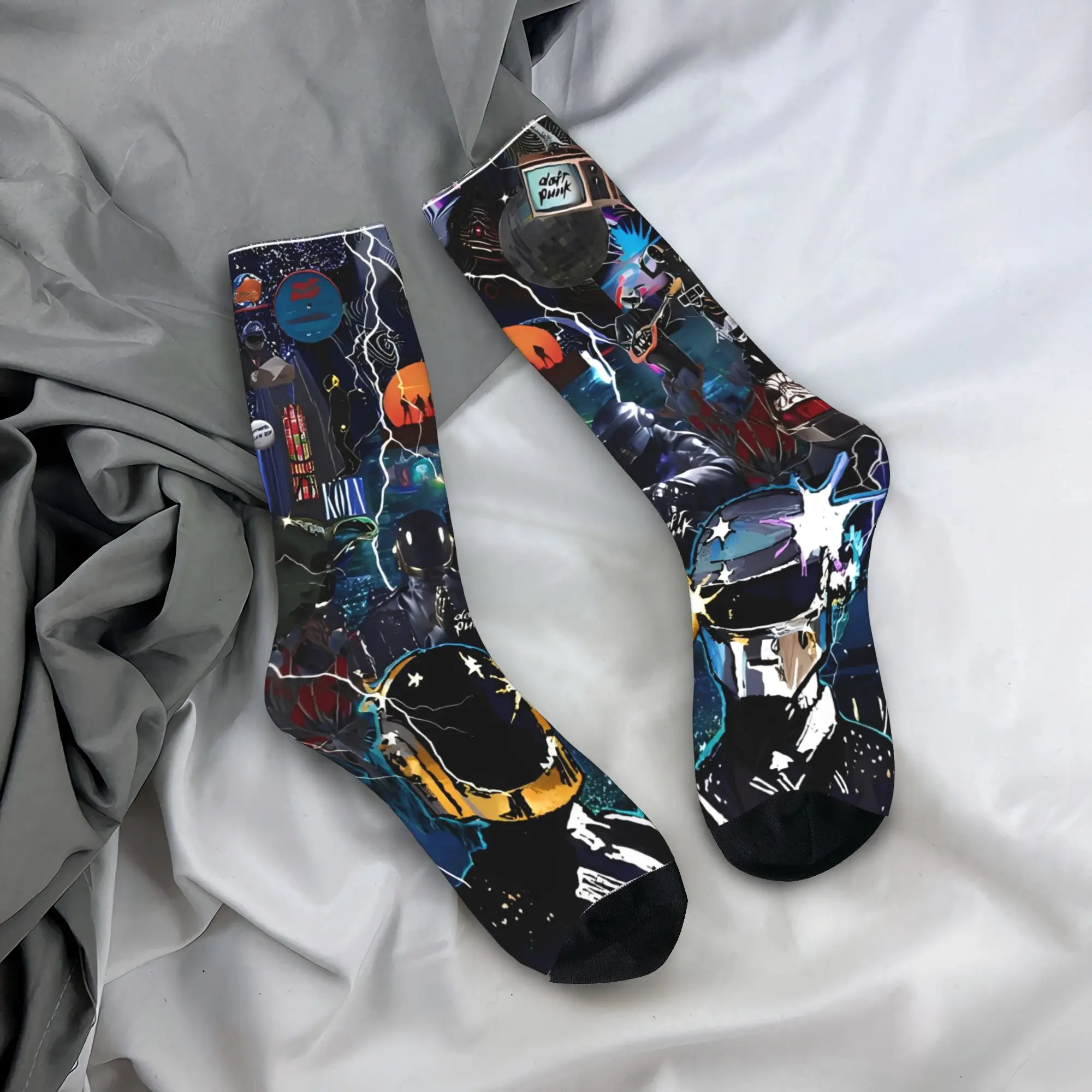 Daft Punk Rock Band Autumn Skateboard Non-Slip Soft Socks