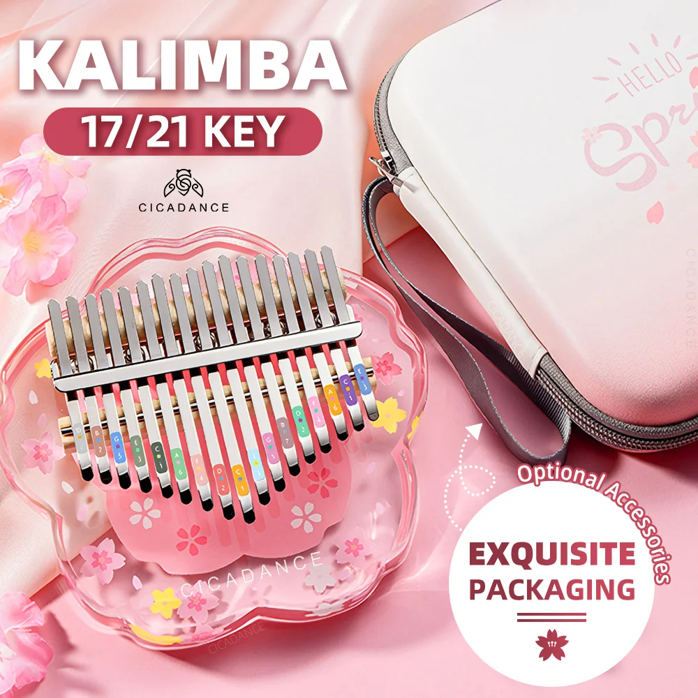 

Acrylic Kalimba 17/21 Keys Thumb Piano Crystal Calimba With Learning Book Keyboard Musical Instrument Gifts For Beginner Kids