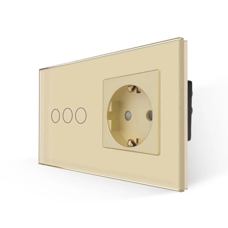 Bingoelec Zigbee 터치 스위치 1/2/3 Gang 센서 스위치 EU 표준 일반 소켓 (크리스탈 유리 패널 포함) 홈 개선