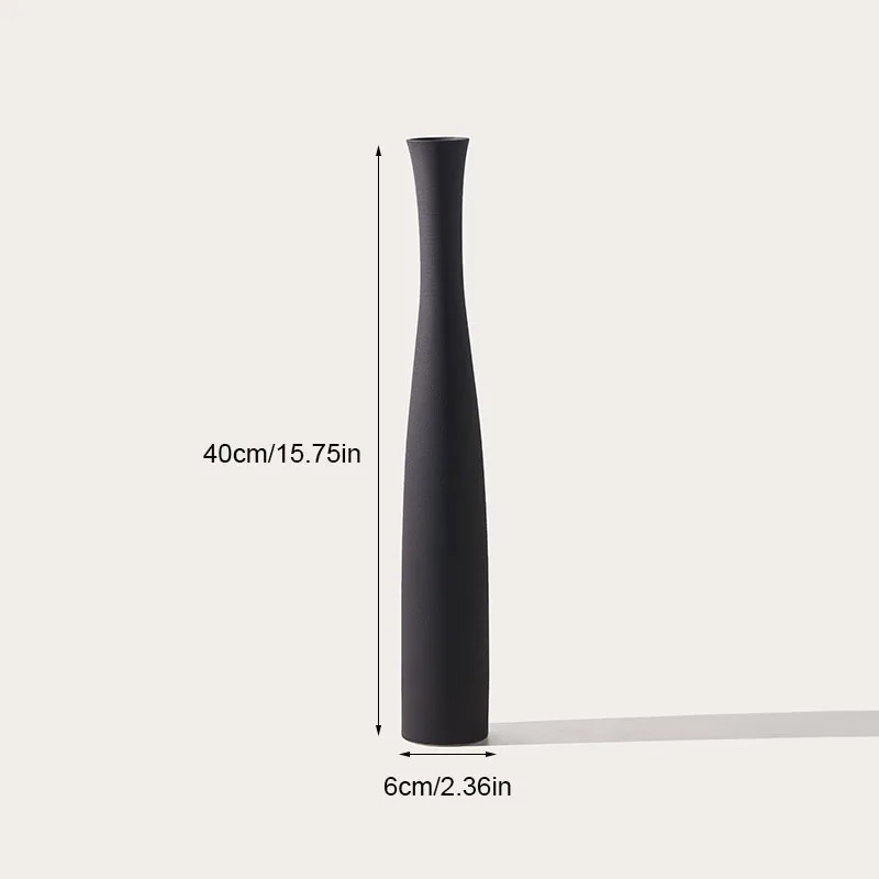 40cm Long Ceramic Flower Vase Nordic Modern Home Decoration Flower Plant Pot Accessories Dry Flower Vases for Living Room Decor 5