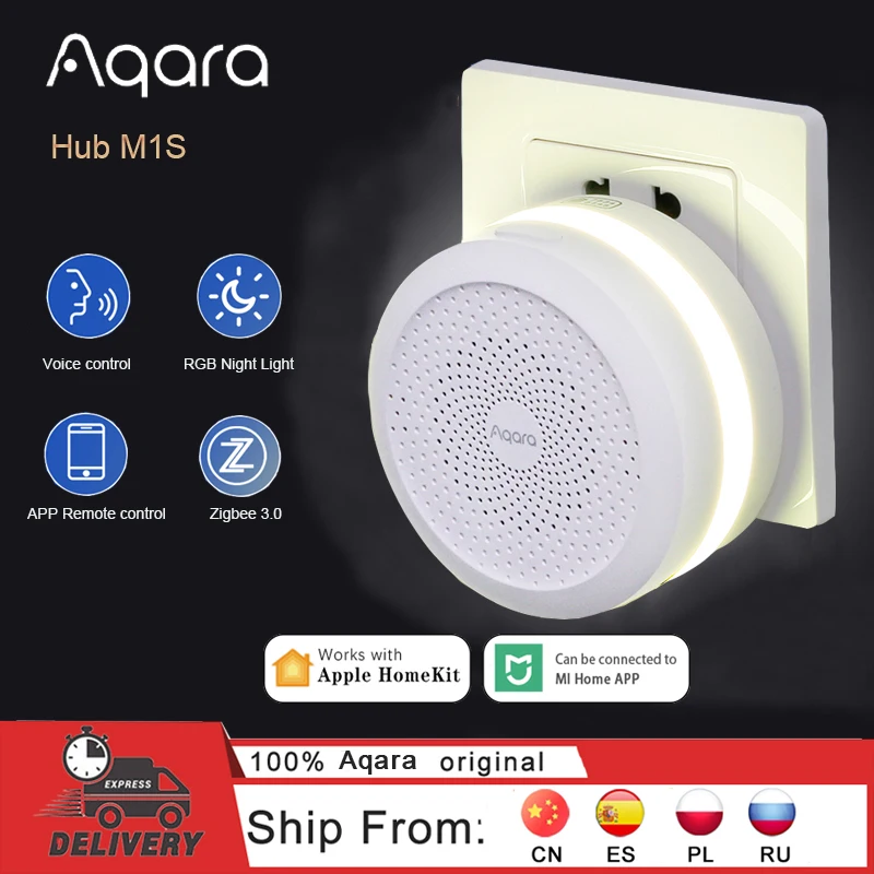Aqara Hub M1S E1 Gateway Wireless Smart Gateway 3 ZigBee Connect Alarm System Monitor Remote Control Center Mi Home Homekit smart gateway
