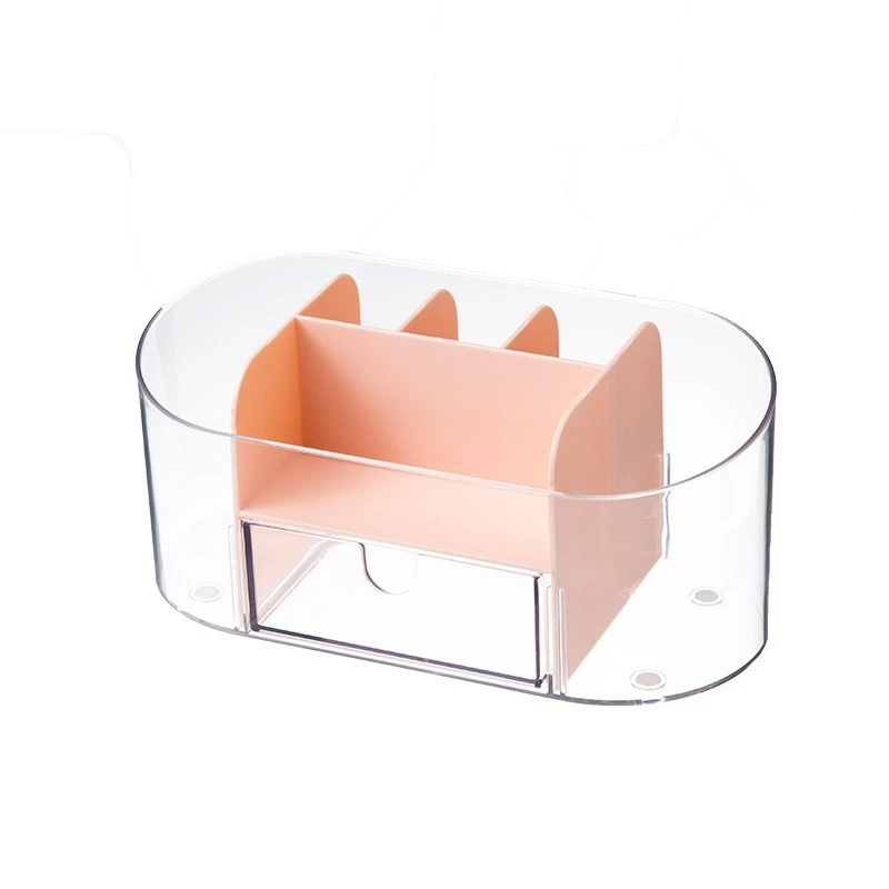 

1 PCS Clear Desk Organizer Acrylic Pen Pencil Marker Holder Clear Office Supplies And Accessories Desktop Organizer (Pink)