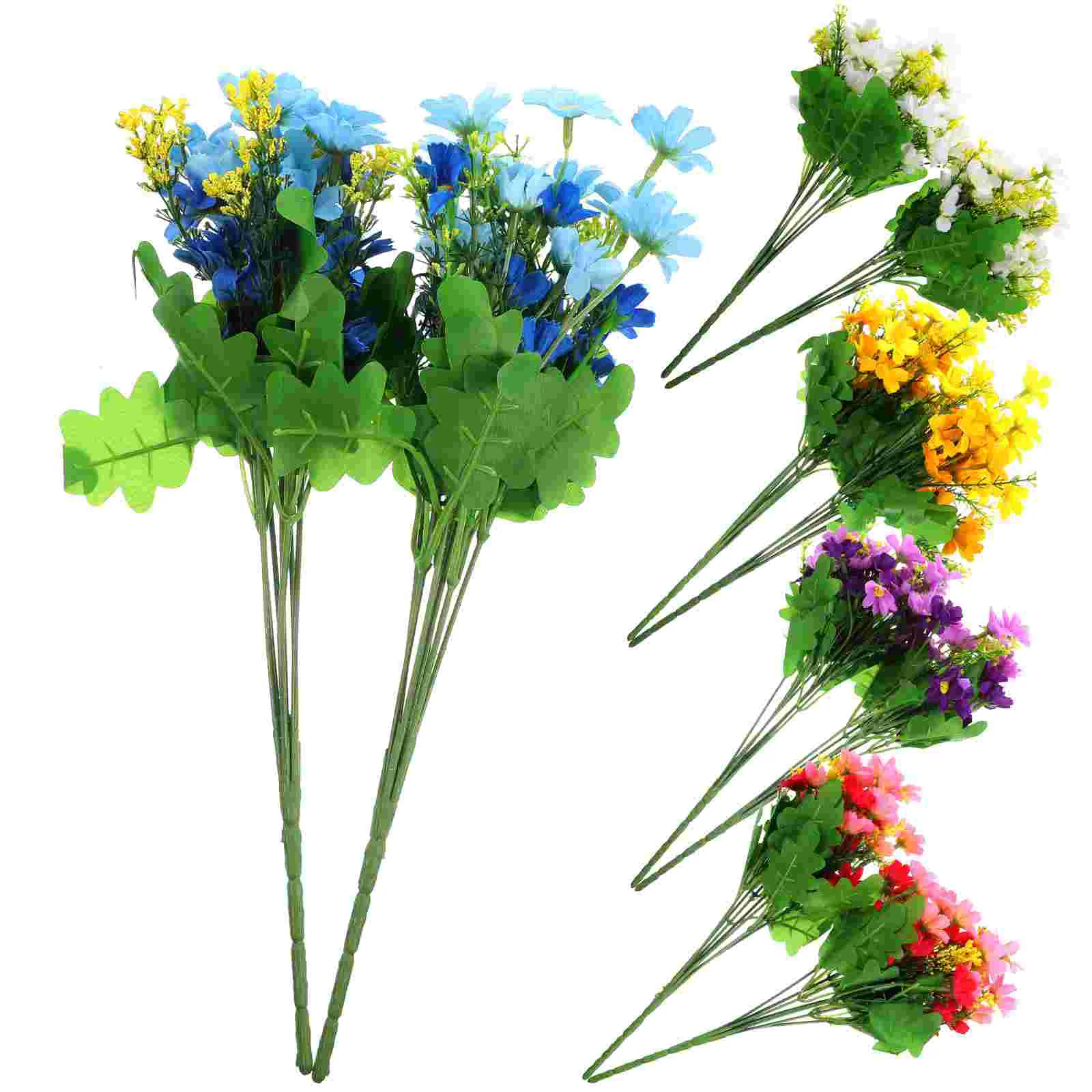 

10 Pcs Artificial Flower Faux Plants Indoor Flowers Outdoor Jumping Orchid Decorate Daisies Plastic Bride Banquet for Outdoors