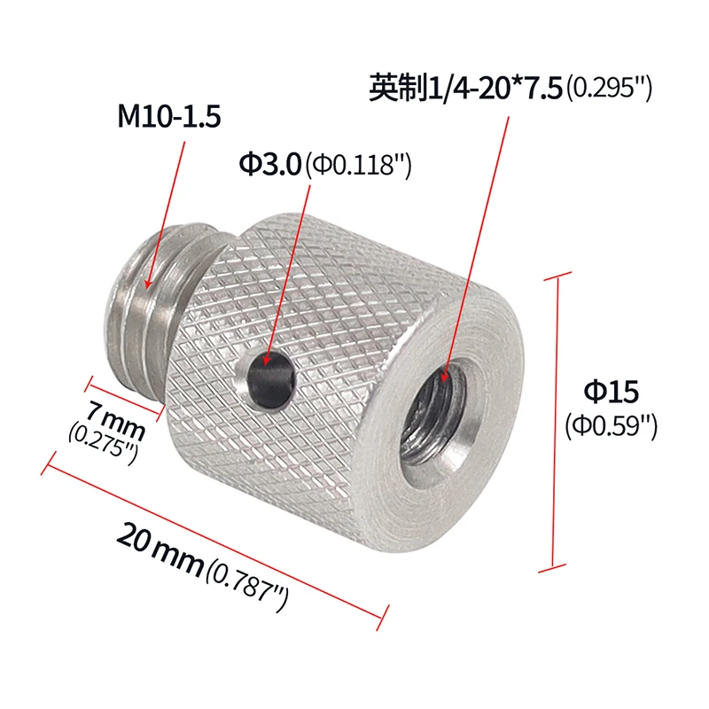 1x Reinforced Camera Conversion Screw Adapter 1/4 to 3/8 M4 M5 M6 M8 M10 Male Fe