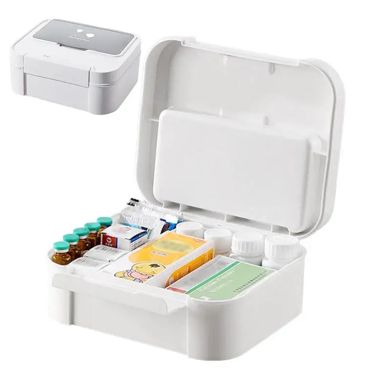 

Containers For Organizing With Lid 2 Layers Storage Box Holder Bandages Ointment Container Case Multi-Compartment Tool Box