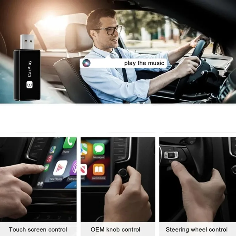 무선 CarPlay 어댑터 USB 플러그 앤 플레이 유선에서 무선으로 변환하는 동글 아이폰용 유선 CarPlay 차량용 자동 운전 액세서리