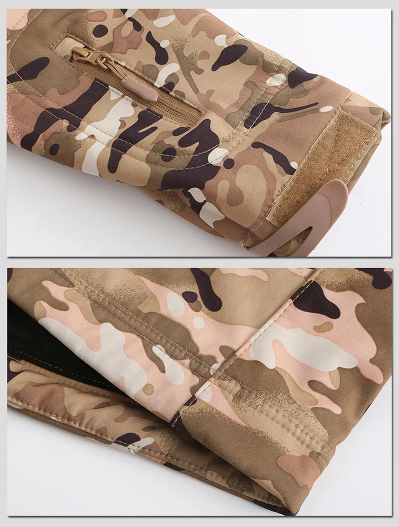 Lightweight heated camouflage jackets with pockets.