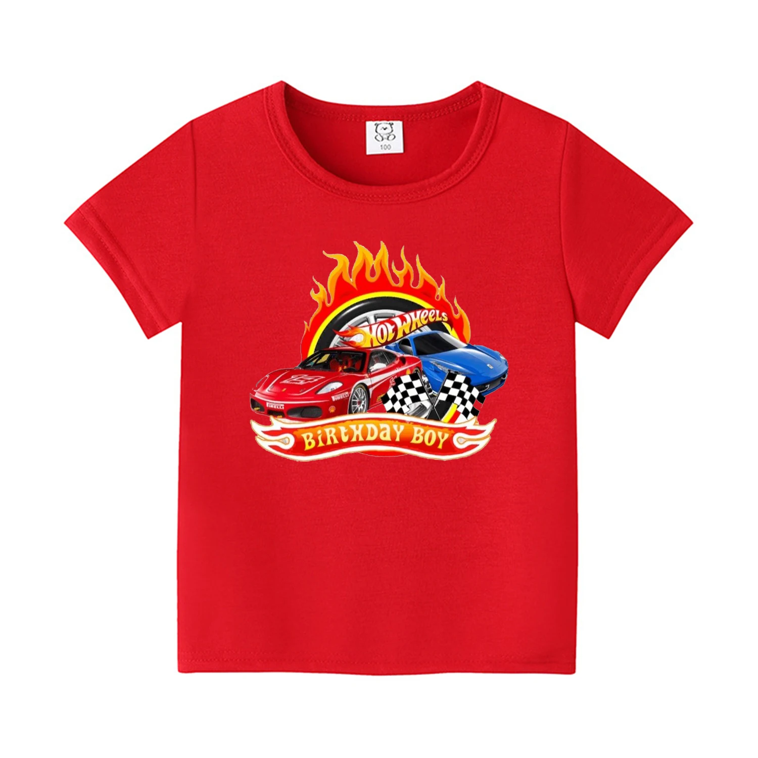 Summer New Hot-selling Hot Wheels Cars Children's Clothing T-shirts Boys' Tops 4-14 Years Old Kids Daily Clothing Holiday Gifts 2