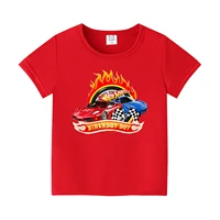 Summer New Hot-selling Hot Wheels Cars Children's Clothing T-shirts Boys' Tops 4-14 Years Old Kids Daily Clothing Holiday Gifts 2
