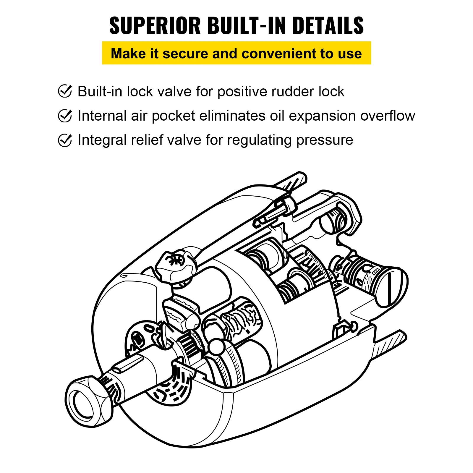 SucceBuy 船外機油圧ステアリングポンプ、150HP までのエンジン