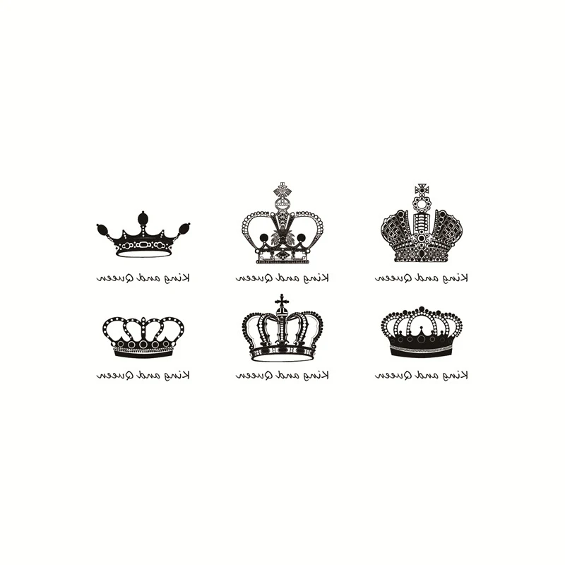 

Small Waterproof Temporary Tattoo Sticker Simple Little Crown English Fake Tattoo for Body Ears Finger Tattoo Men Women