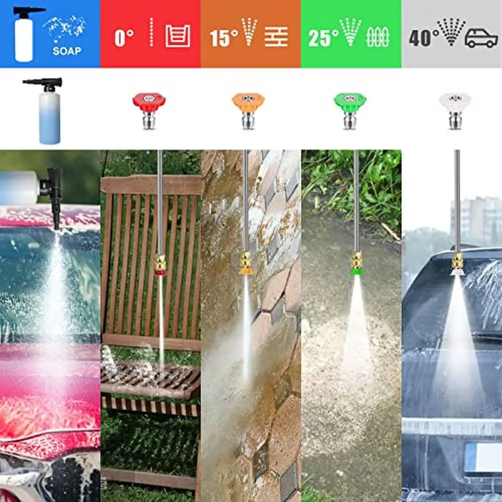 High Pressure Washer 4500 PSI 3.2 GPM Automatic Pressure Adjustment 5 Interchangeable Nozzles