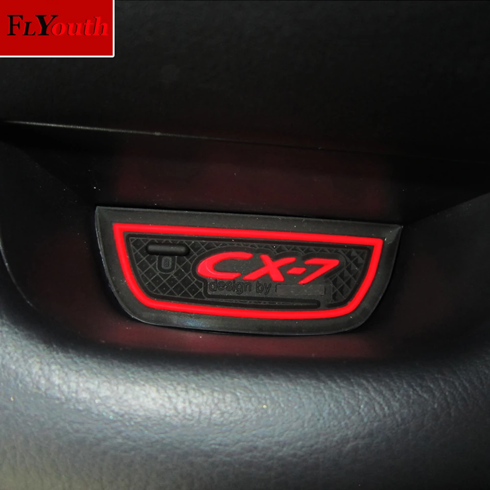 16pcs/set 3D Rubber Mat Non-slip Interior Cup Pad Door Groove Mat For Mazda CX-7 CX7 CX 7 Car door mat Auto Accessories Styling