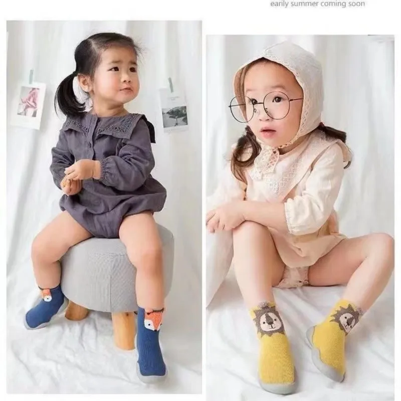 Spring Baby Toddler Shoes Baby  Shoes Non-slip Fox Tiger  Thickening Shoes Sock Floor Shoes Foot Socks Animal Style