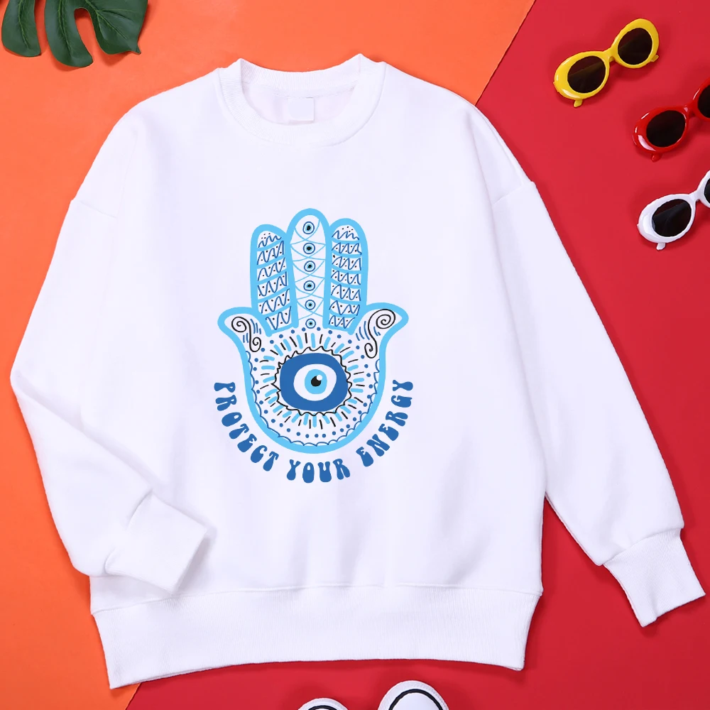 

Protect Your Energy Devil'S Eye Man Hoodie Fashion Harajuku Tracksuit Simplicity Outdoor Streetwear All-Match Designer Hoodies