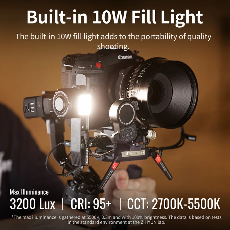 ZHIYUN Crane 4 Camera Stabilizer 3-axis Handheld Gimbal Fill Light DSLR Camera Portrait Shooting For Sony Nikon Canon