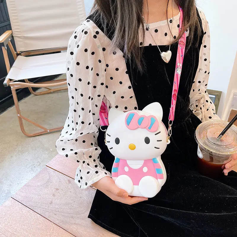 TAKARA TOMY Hello Kitty Little Girl Bag Cute Cartoon Creative Soft Bag Korean Fashion Trend All-match Shoulder Messenger Bag