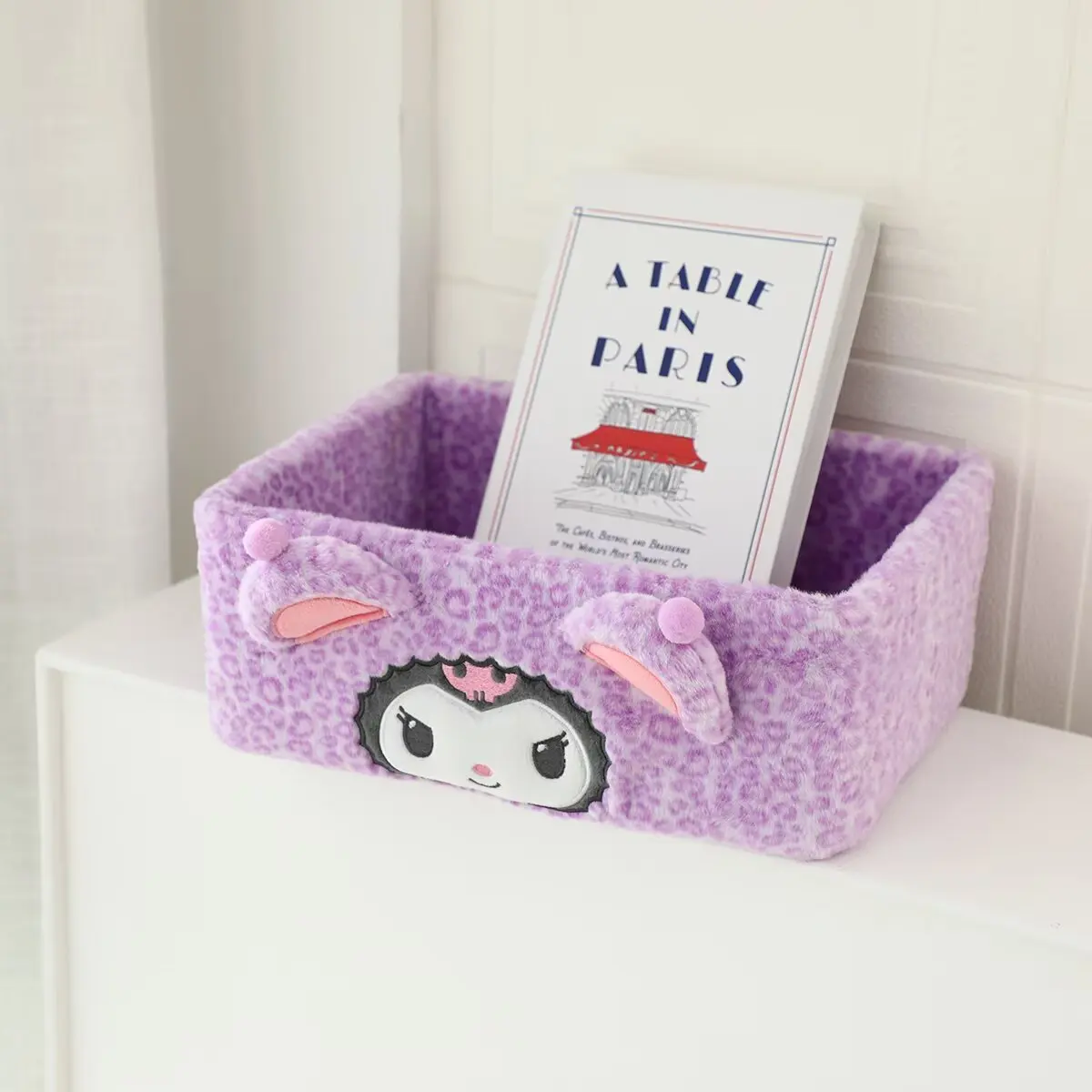 Sanrio boîte de rangement en peluche Hello Kitty ma poupée mélodie Kuromi Pom Pom Purin imprimé léopard jouet cannelle Pochacco doux cadeau enfants