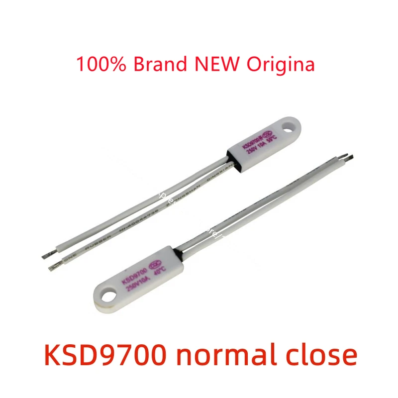 

5pcs/lot Ceramic perforated thermostat KSD9700 40 ~200 degrees normally closed 10A 250V temperature switch