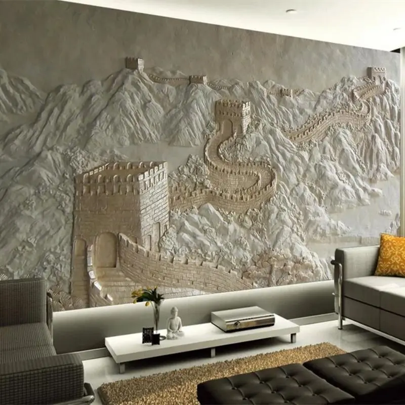 Wellyu-papel de Parede Personalizado Foto 3d Mural Alívio da Parede tv Chinesa Fundo Pintura para Sala de Estar